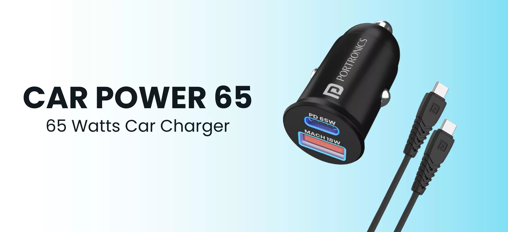 Portronics Car Power 65 dual-port rapid charging accessory launched