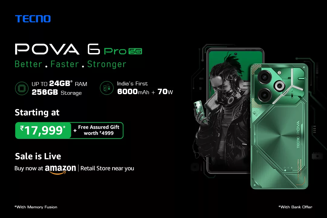 The most-hyped smartphone POVA 6 Pro 5G with 24GB RAM + 256GB ROM to go on Sale on 4th April