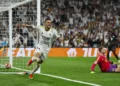 Soccer Football - Champions League - Semi Final - Second Leg - Real Madrid v Bayern Munich - Santiago Bernabeu, Madrid, Spain - May 8, 2024  Real Madrid's Joselu celebrates scoring their first goal as Bayern Munich's Manuel Neuer looks dejected REUTERS/Susana Vera