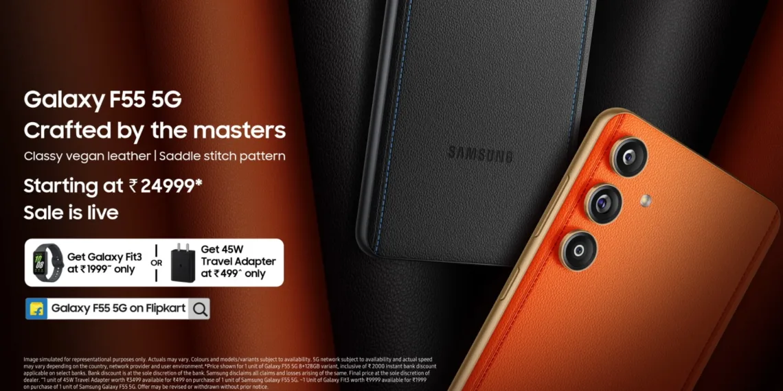 Samsung Unveils Galaxy F55 5G: A Premium Smartphone with Classy Vegan Leather Design