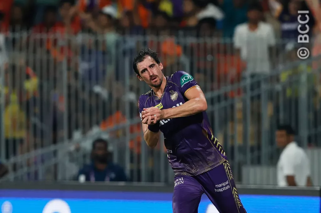 Mitchell Starc. Image Credits BCCI KKR Reach Heights of Bowling Immortality In A Season Where Batting Seemed Like God's Work