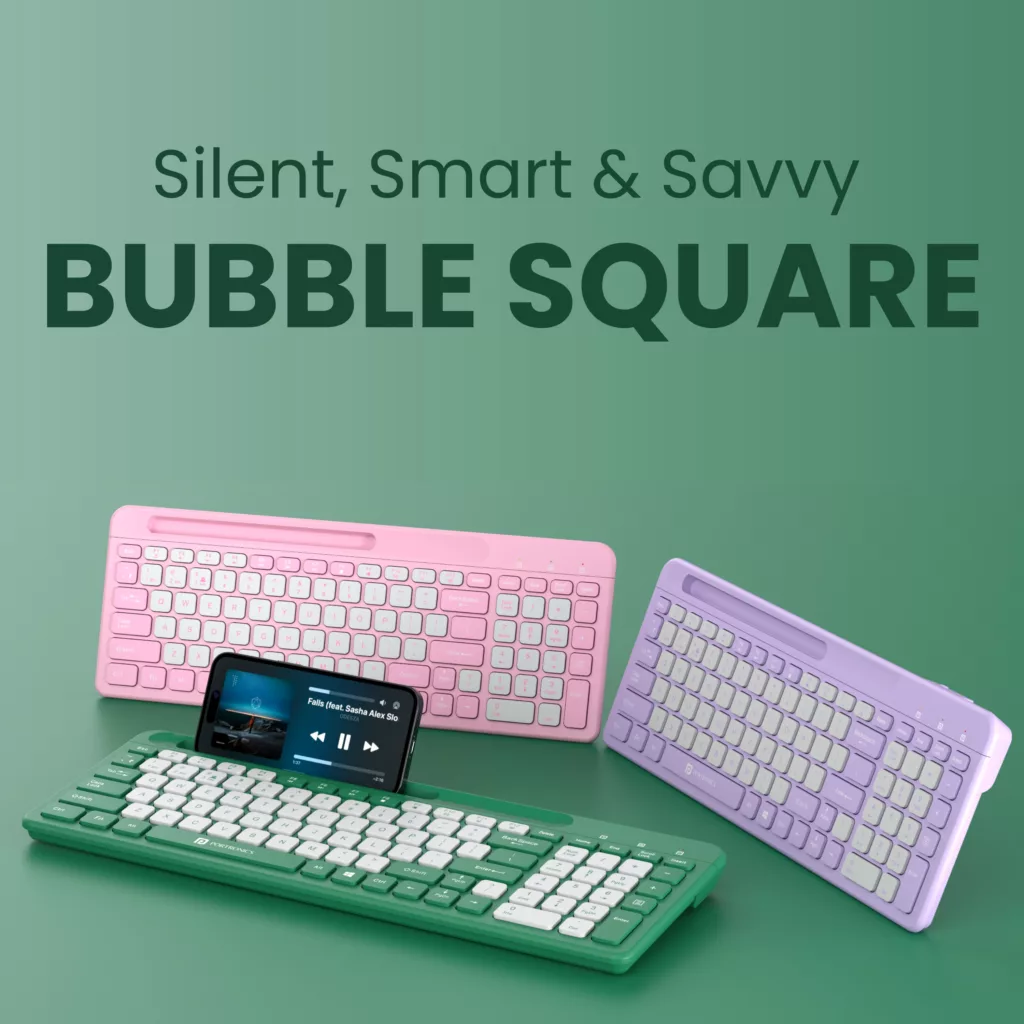 Portronics Bubble Square Wireless Keyboard: Transform Your Mobile Device into a Workstation