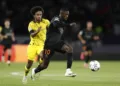 Soccer Football - Champions League - Group F - Paris St Germain v Borussia Dortmund - Parc des Princes, Paris, France - September 19, 2023 Paris St Germain's Ousmane Dembele in action REUTERS/Benoit Tessier