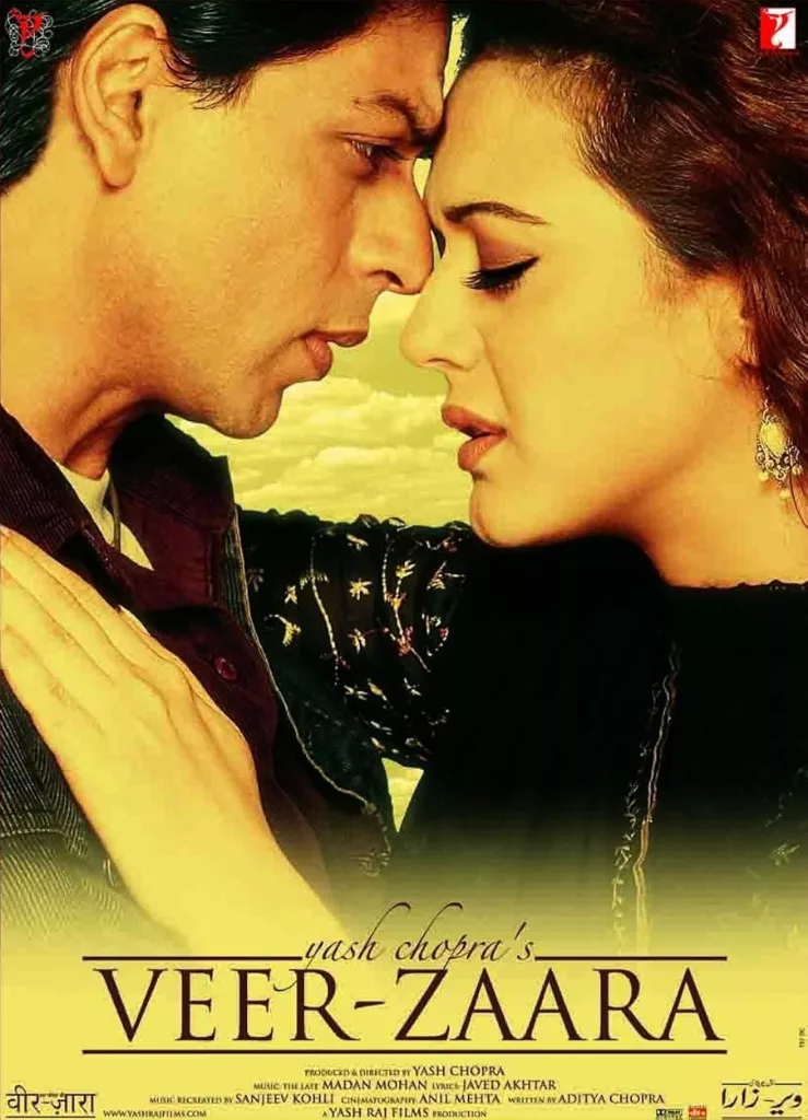 Veer Zaara 2004 Image Credits IMDb Top 9 Best Romantic Bollywood Films Acknowledged by IMDb