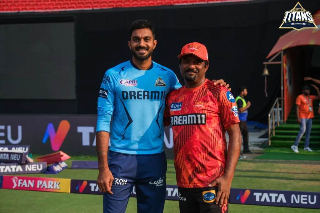 Vijay Shankar and Muttiah Muralitharan Image Credits GT Twitter IPL 2024: SRH vs GT – Match Preview, Prediction, Team News and Fantasy XI 