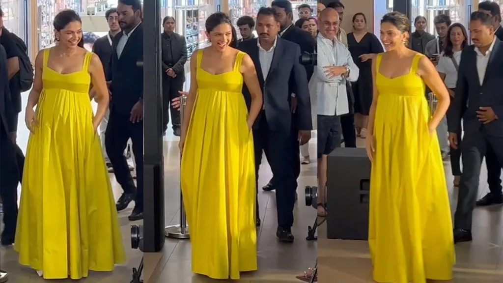 dee6 Deepika Padukone flaunts her Baby Bump in the Stunning Yellow Gown with an Undeniable Radiance