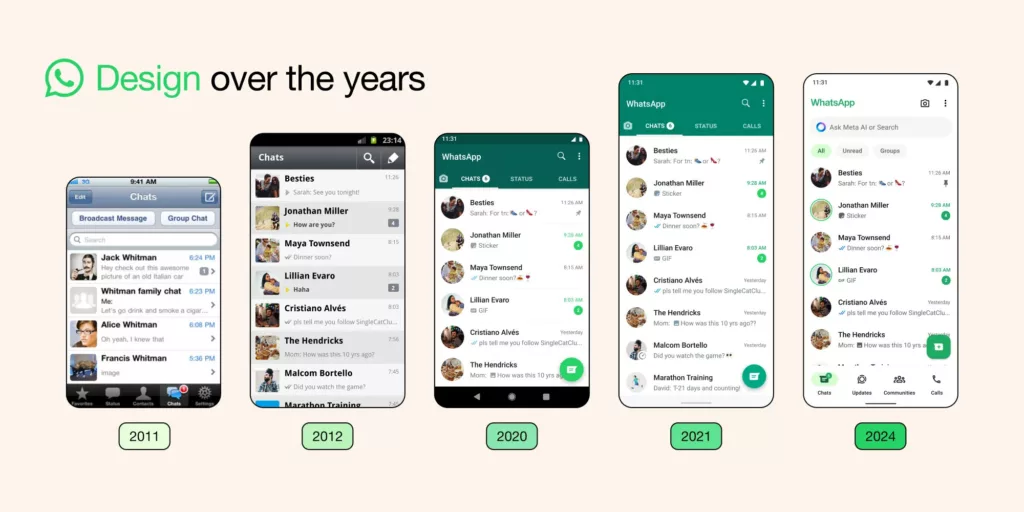 WhatsApp introduces a refreshed design for Android and ios