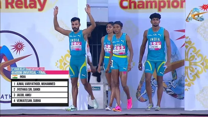 image 18 35 jpg Asian Relay Championships 2024: India's 4x400m Mixed Relay Team Sets New National Record and Wins Gold at Asian Relay Championships 2024