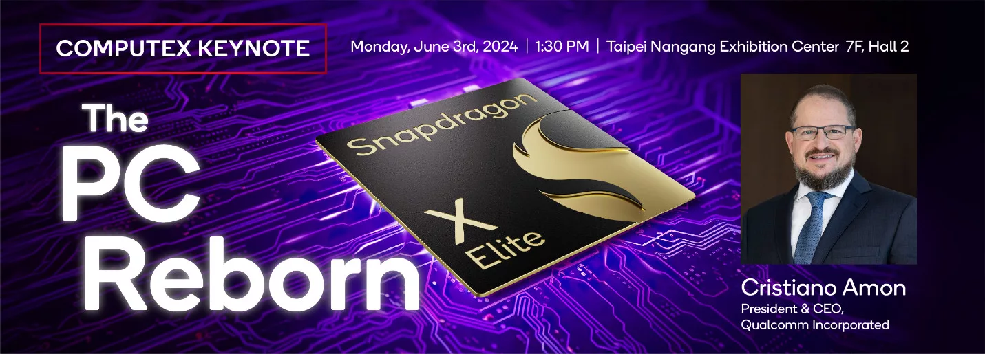 Qualcomm's Cristiano Amon to Unveil Future of PCs at COMPUTEX 2024