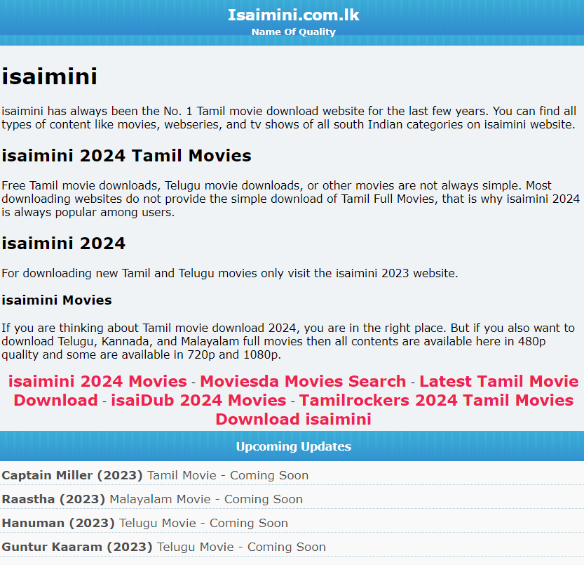 Isaimini Tamil Movies Download