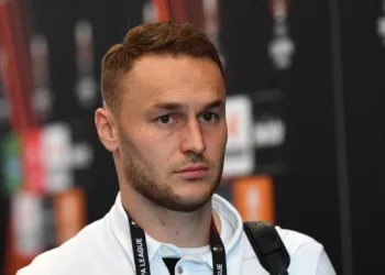 BERGAMO, ITALY - MAY 09: Teun Koopmeiners of Atalanta BC arrives at the stadium prior to the UEFA Europa League 2023/24 Semi-Final second leg match between Atalanta BC and Olympique de Marseille at Stadio Atleti Azzurri d'Italia on May 09, 2024 in Bergamo, Italy. (Photo by Valerio Pennicino - UEFA/UEFA via Getty Images)