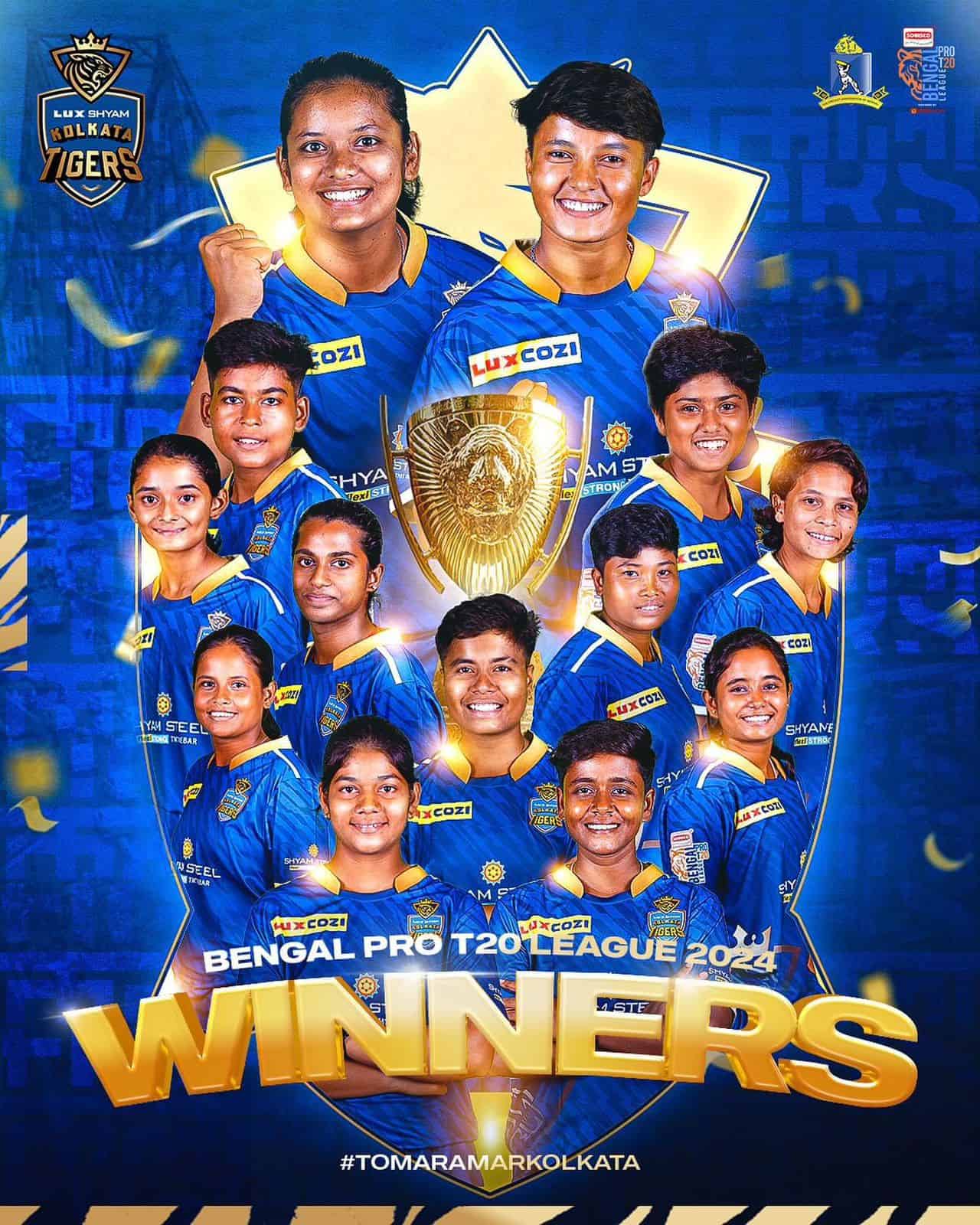 Lux Shyam Kolkata Tigers Triumph in the Inaugural Edition of Bengal Women's Pro T20 League 2024