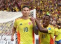 GLENDALE, ARIZONA - JULY 06: James Rodriguez of Colombia celebrates after scoring the team's second goal during the CONMEBOL Copa America 2024 quarter-final match between Colombia and Panama at State Farm Stadium on July 06, 2024 in Glendale, Arizona.   Jamie Squire/Getty Images/AFP (Photo by JAMIE SQUIRE / GETTY IMAGES NORTH AMERICA / Getty Images via AFP)