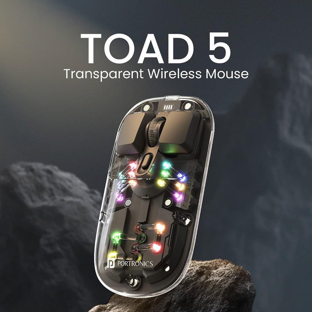 Discover the Portronics Toad 5: The Transparent Wireless Mouse with Vibrant Features