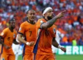 Soccer Football - Euro 2024 - Group D - Netherlands v Austria - Berlin Olympiastadion, Berlin, Germany - June 25, 2024 Netherlands' Memphis Depay celebrates scoring their second goal REUTERS/Lisi Niesner