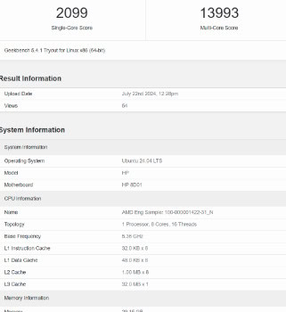 image 11 93 AMD’s High-End Strix Halo ES APU Leaks: 8 Cores, 16 Threads, 32 MB Cache, and Up to 5.36 GHz Clocks