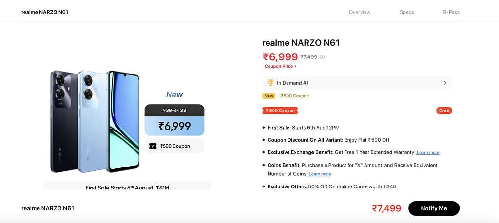 Realme Narzo N61