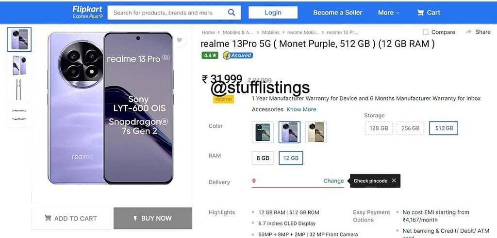 Realme 13 Pro to launch with 12GB + 512GB variant: Leaks