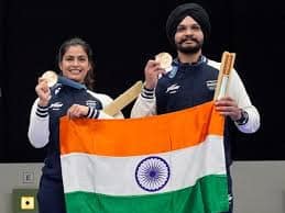 image 15 10 Manu Bhaker and Sarabjot Singh Win Bronze in 10m Air Pistol Mixed Team at Paris Olympics