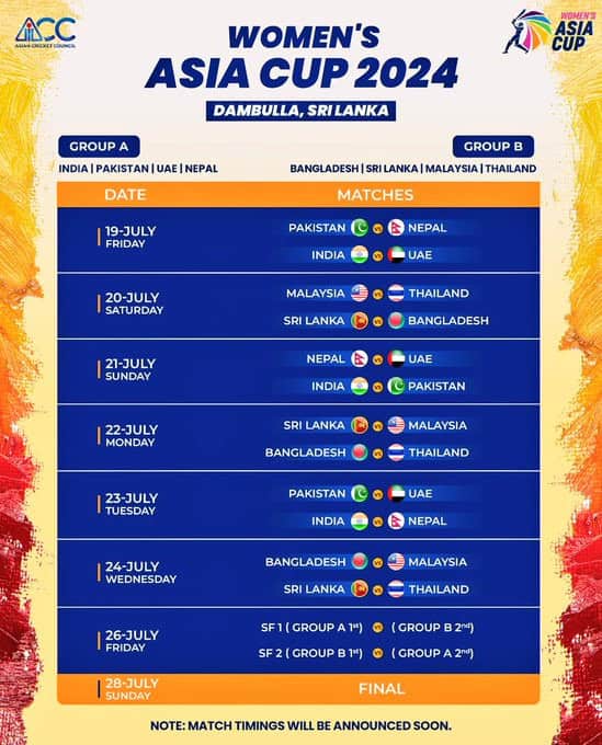 image 4 51 Asia Cup 2024: India vs Pakistan Women's Match - When and Where to Watch it Live?