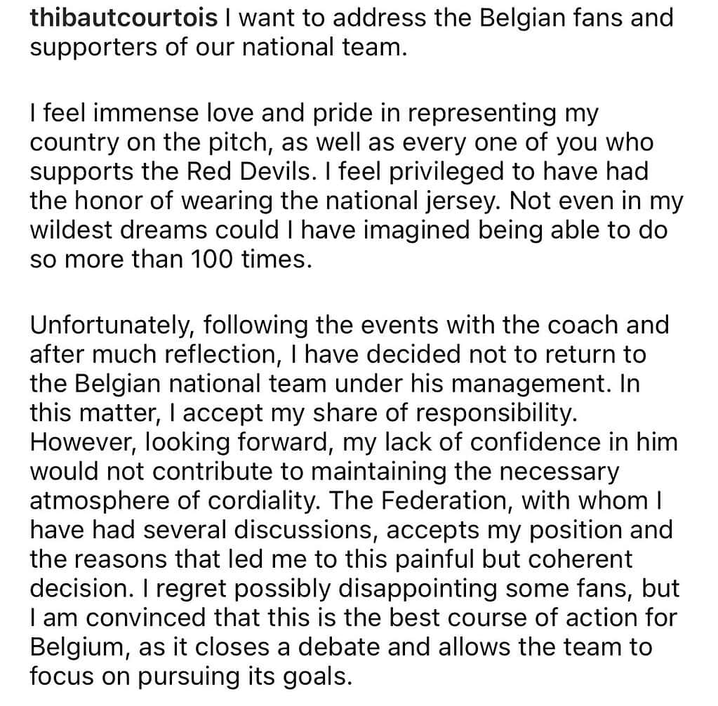 GVmwZMDWMAEnUob Thibaut Courtois Ends International Career Under Domenico Tedesco’s Leadership