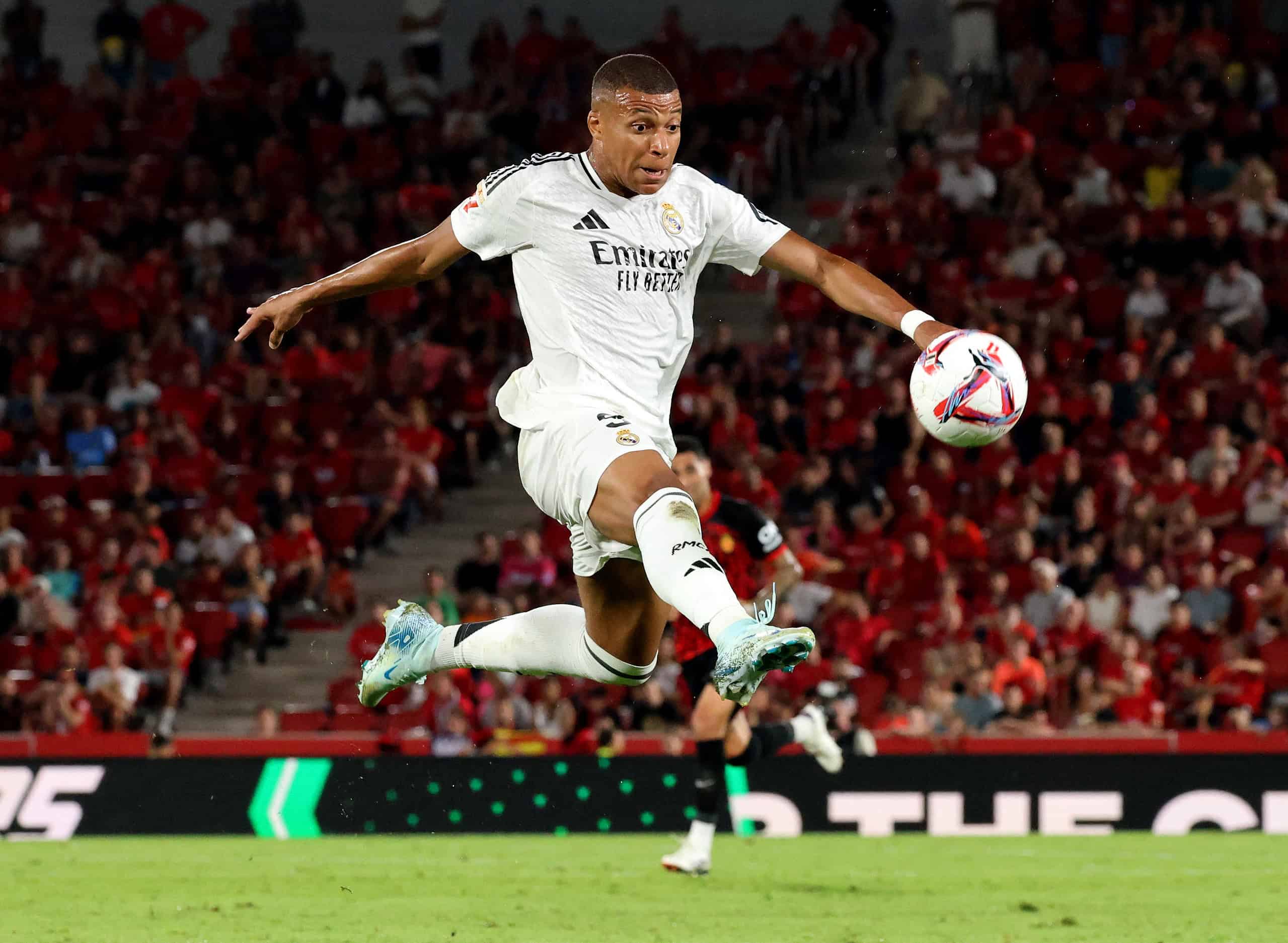 Soccer Football - LaLiga - RCD Mallorca vs Real Madrid - Mallorca Son Moix Stadium, Palma de Mallorca, Spain - August 18, 2024 Real Madrid's Kylian Mbappe in action REUTERS/Nacho Doce
