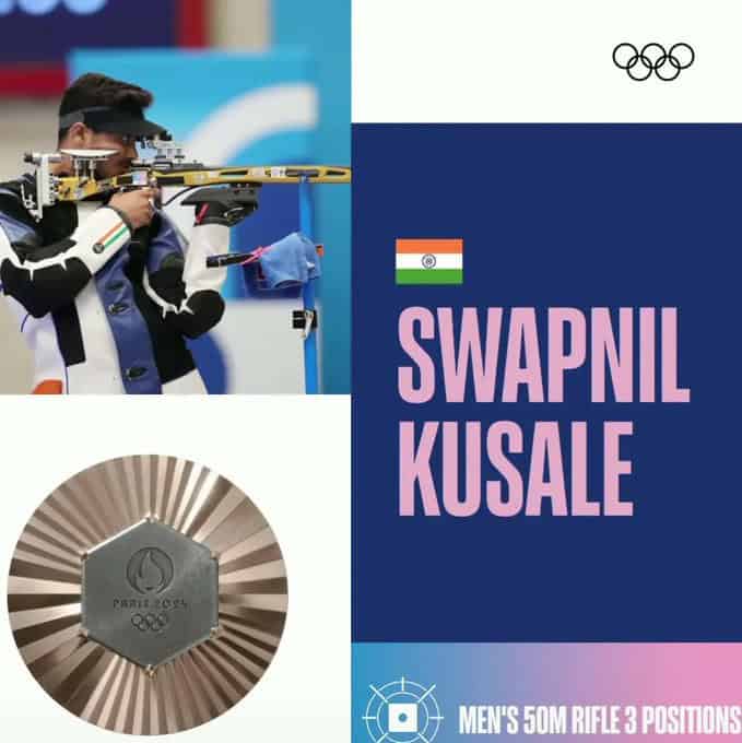 image 48 Swapnil Kusale - Paris Olympics 2024: Wins Bronze in 50m Rifle 3 Position, Secures India’s 3rd Medal