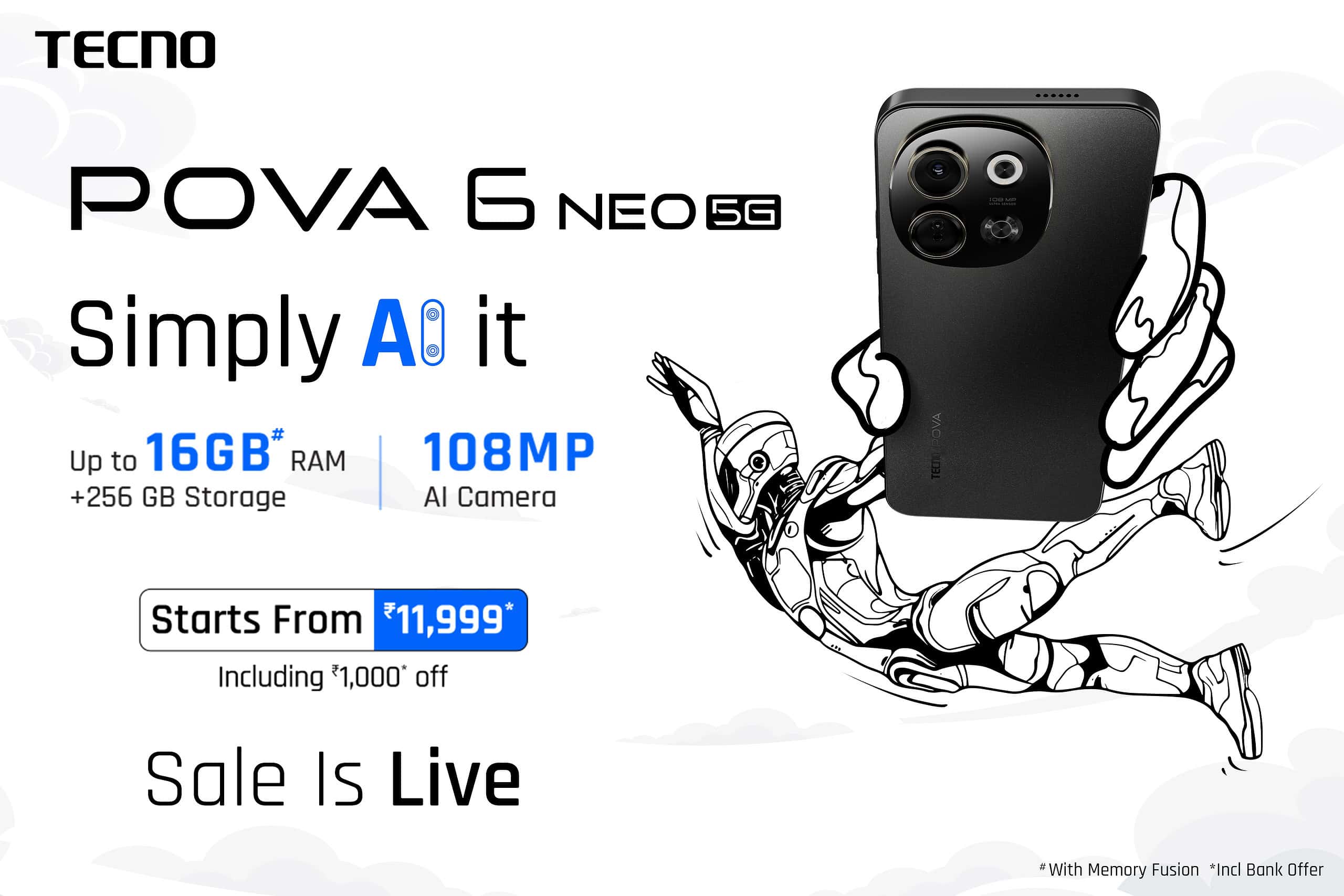 TECNO POVA 6 Neo 5G Launched in India: Unmatched AI Features and Performance at a Breakthrough Price