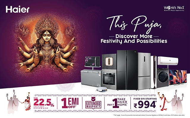 Celebrate Durga Puja with Incredible Discounts on Haier Appliances: Up to 22.5% Off!