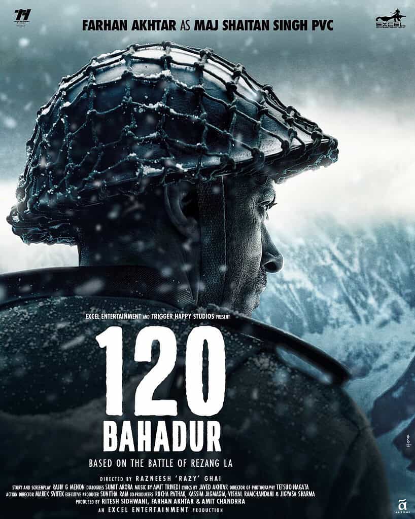 GWnU8CGWQAALkUl Farhan Akhtar Unveils '120 Bahadur': A Cinematic Tribute to India's Unsung Heroes