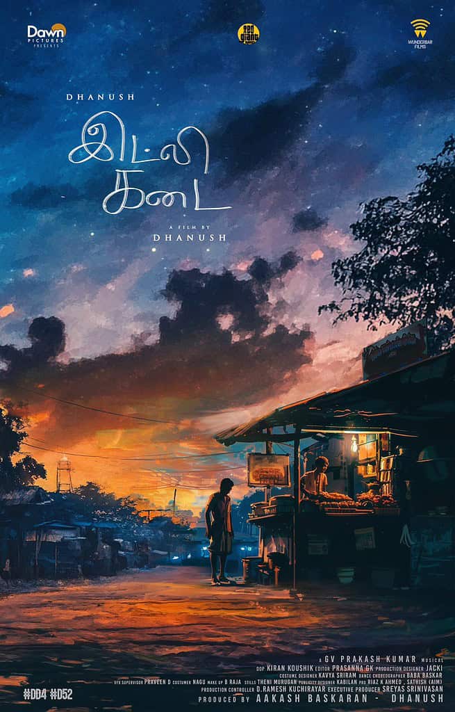 GX1z7XhWYAEv5TV Dhanush Unveils His 4th Directorial Venture and 52nd Film: 'Idli Kadai'