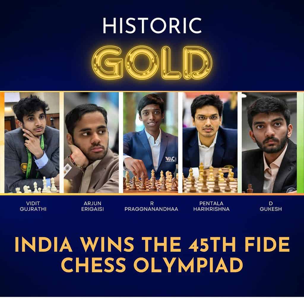 GYGpBcXWwAAgeR2 Golden Triumph: Indian Men's and Women's Chess Teams Claim Double Gold at 45th Olympiad