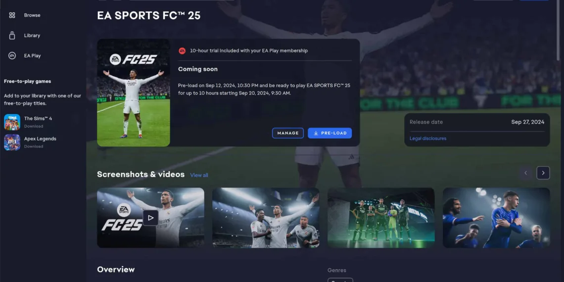 How to get 7 Days Early Access after pre-ordering EA FC25 Standard Edition without any additional cost?