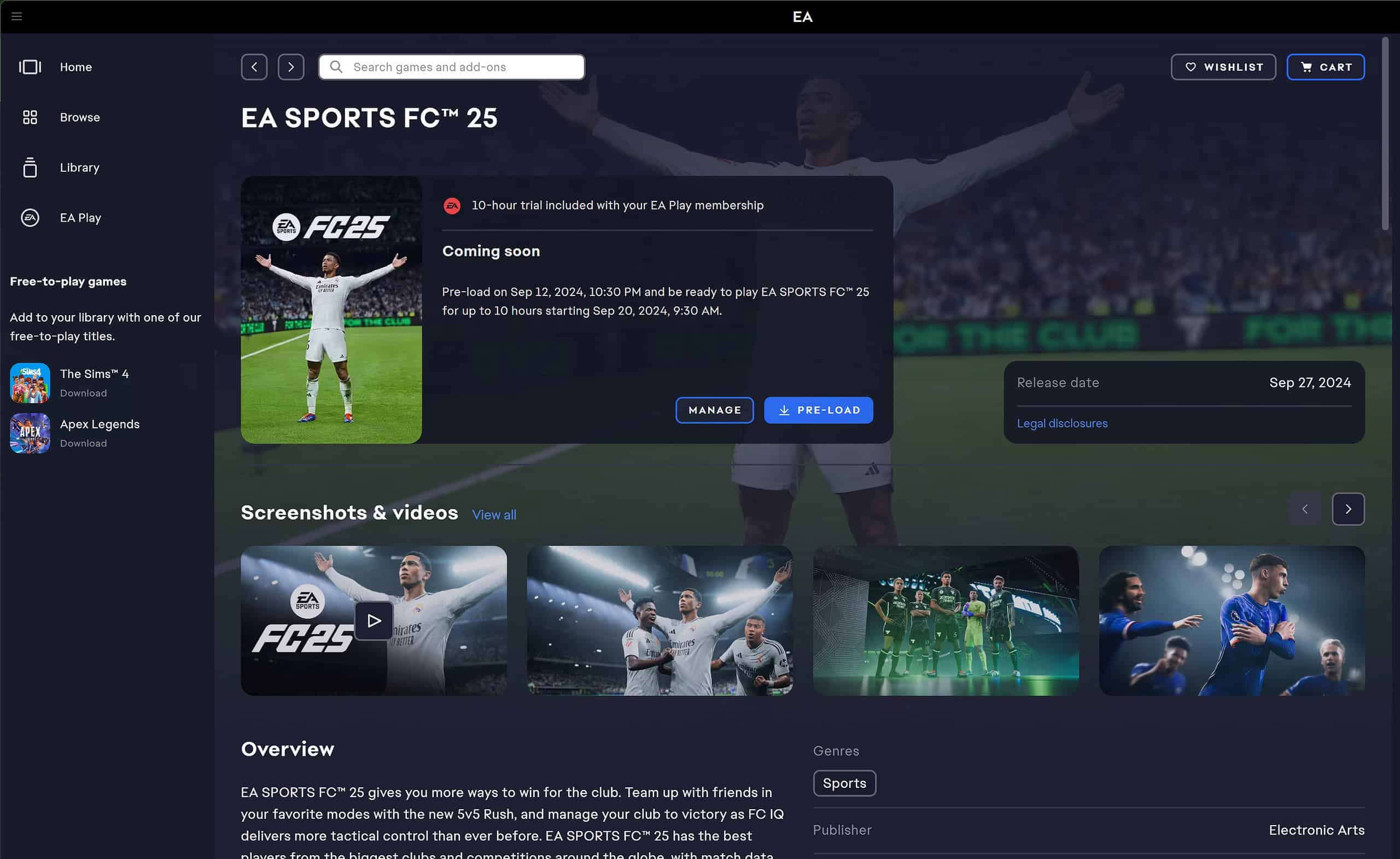 How to get 7 Days Early Access after pre-ordering EA FC25 Standard Edition without any additional cost?