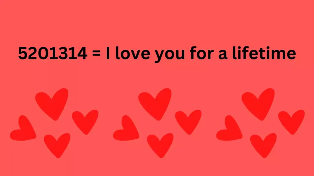 What is 5201314 meaning? This is a Mysteriously Romantic Chinese Number 3 The number 5201314, popular online, signifies i love you for a lifetime in chinese
