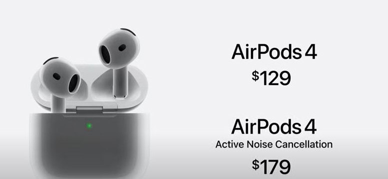 Apple announces AirPods 4 with active noise cancellation option