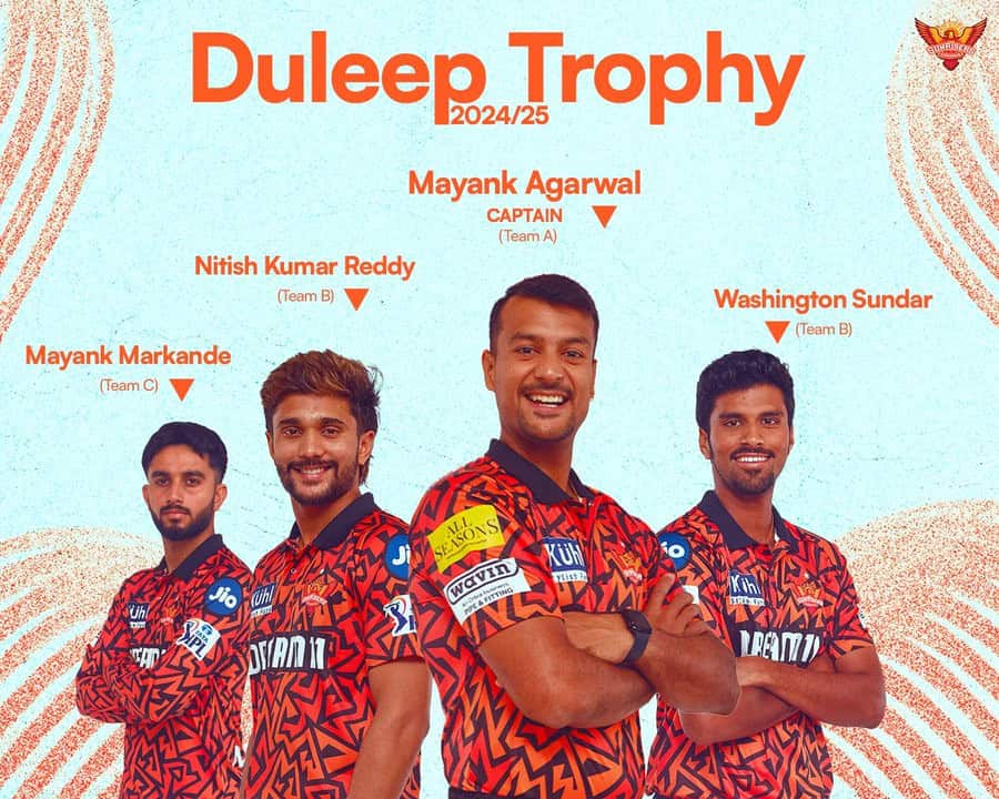 image 16 176 Duleep Trophy 2024 : BCCI Unveils Updated Squads for Second Round of Duleep Trophy 2024