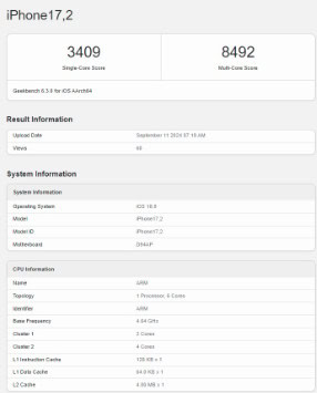 image 16 213 iPhone 16 Re-Tested on Geekbench 6: A18 Shows Nearly 28% Increase in Multi-Core Performance