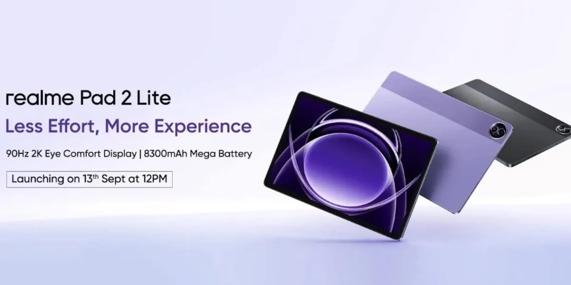 Realme Pad 2 Lite to launch on September 13 in India