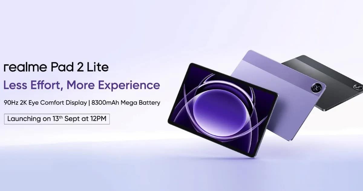 Realme Pad 2 Lite to launch on September 13 in India