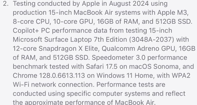 image 16 85 Apple Claims 40% Performance Lead Over Snapdragon X Elite in Updated M3 MacBook Air Marketing