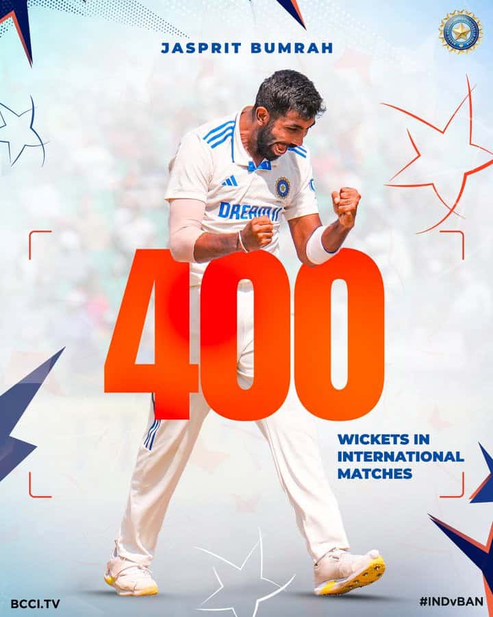 image 21 107 Jasprit Bumrah Takes 400th International Wicket: Sixth Indian Pacer to Achieve the Milestone