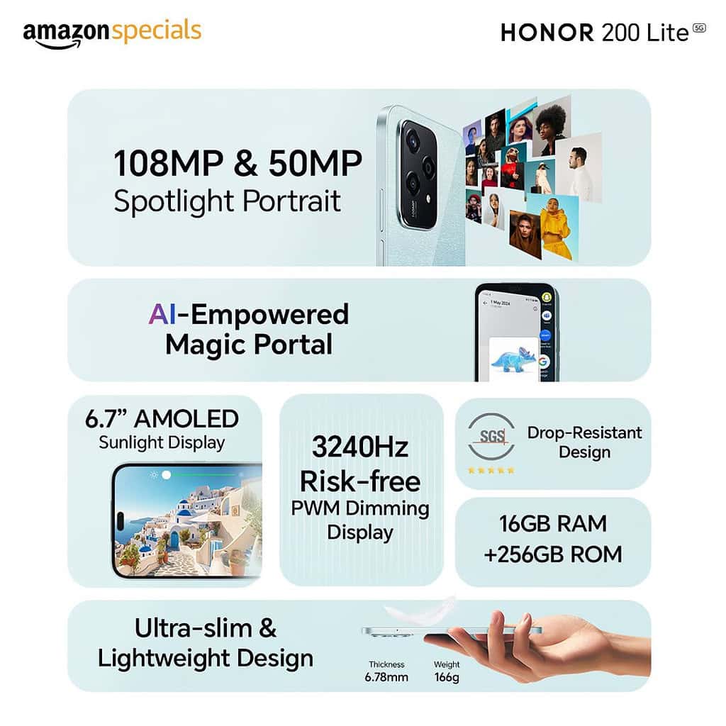 HONOR 200 Lite 5G Launched in India with MediaTek Dimensity 6080 SoC