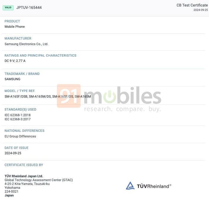 Samsung Galaxy A16 4G and A16 5G Spotted on TUV Rheinland and FCC certifications