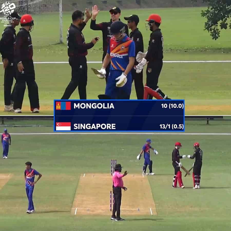 image 3 158 T20 World Cup Qualifier: Mongolia Bowled Out for Record Low 10 Runs by Singapore in T20 World Cup Qualifier