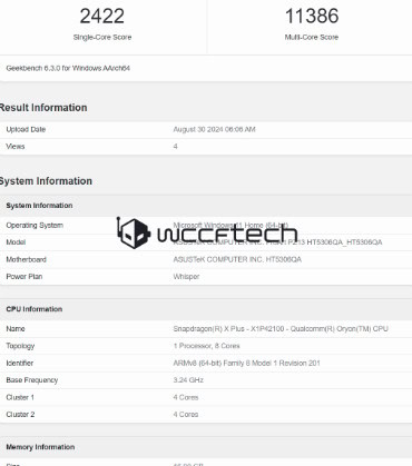 image 61 Leaked Benchmarks Reveal Qualcomm Snapdragon X Plus 'X1P-42-100' Entry-Level CPU Performance