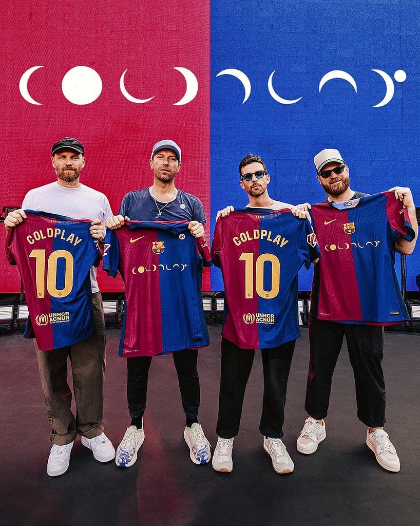 GaEyJ52XUAAtWib Coldplay Logo to Grace Barcelona's Kit for Clásico Showdown with Real Madrid