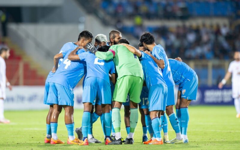 During the match played between India and Syria in the Intercontinental Cup 2024 at Gachibowli Stadium, Hyderabad on 9th September 2024Photos : Baranidharan M / AIFF