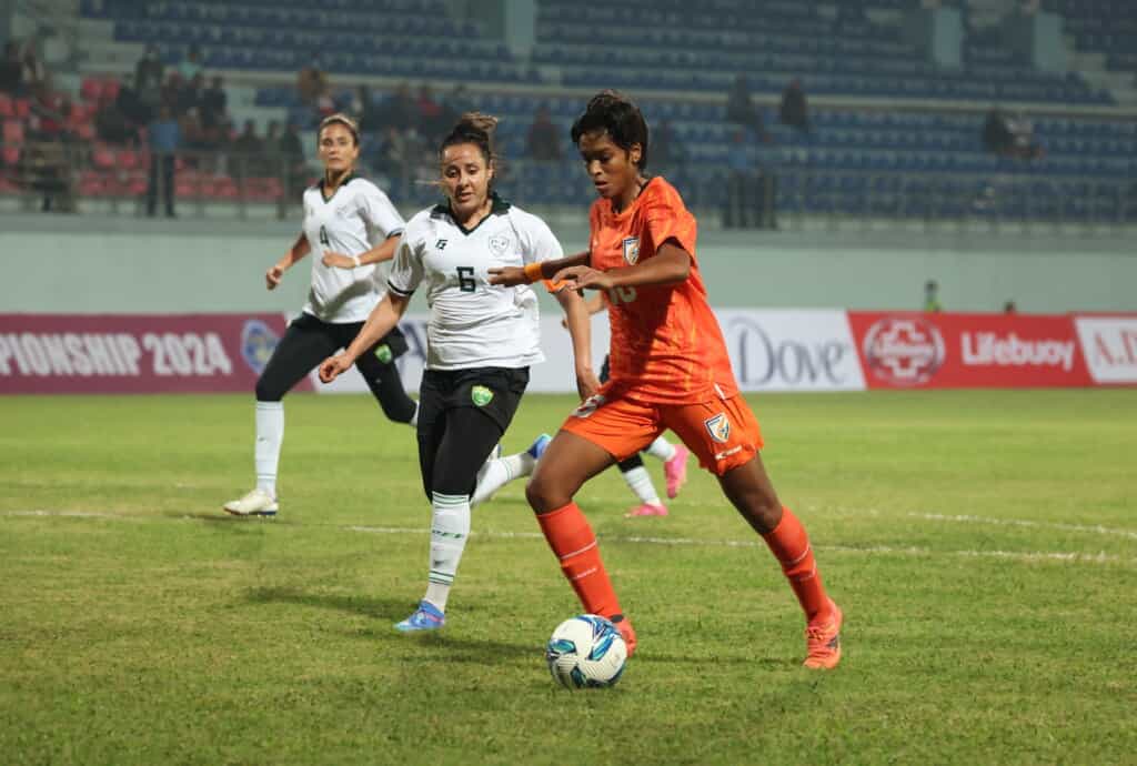 Manisha Kalyan 1024x690 1 India Dominate Pakistan with 5-2 Victory in SAFF Women’s Championship Opener