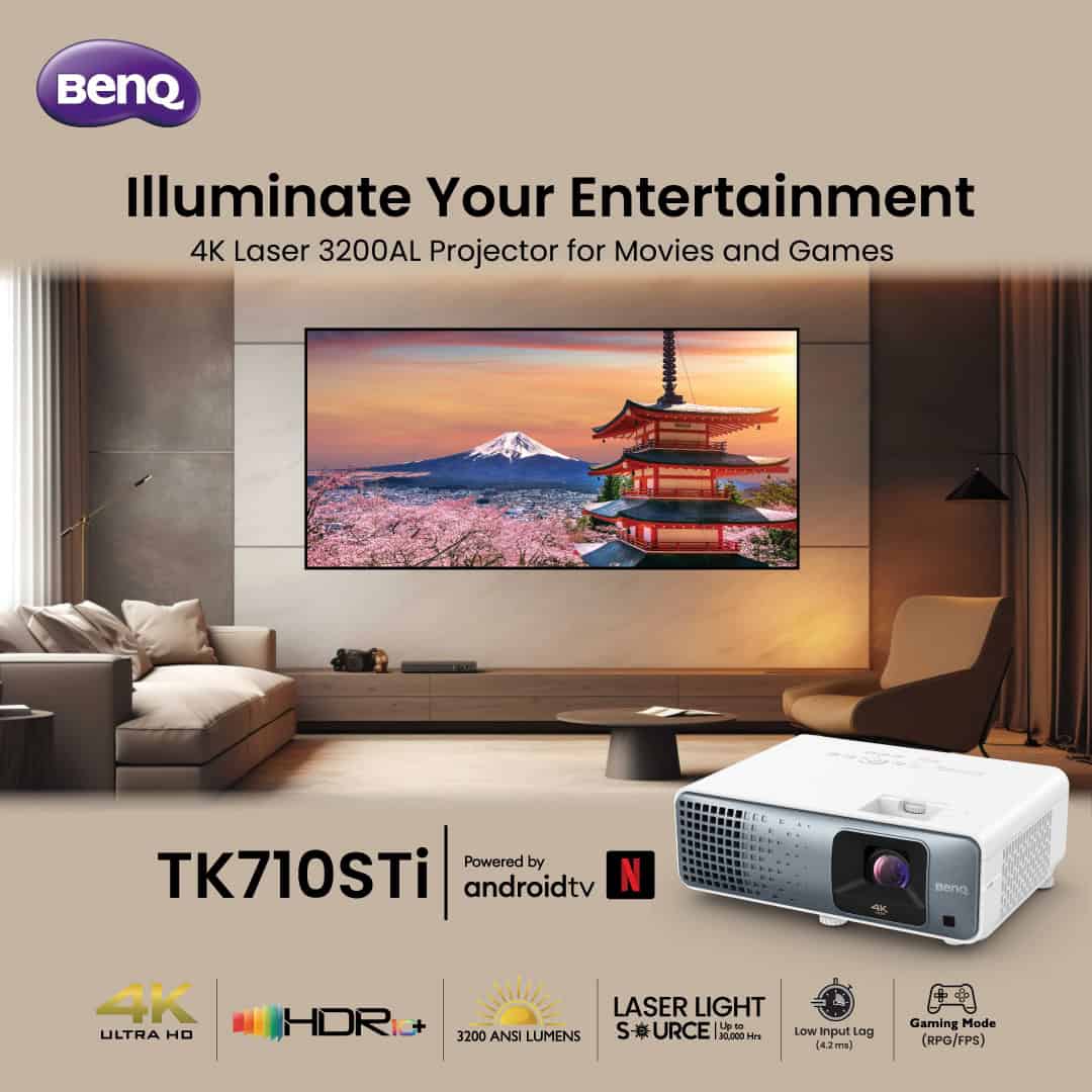 BenQ TK710STi 4K Smart Short Throw Laser Projector Launched in India